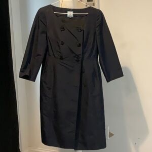 Elegant Black Double-Breasted Dress